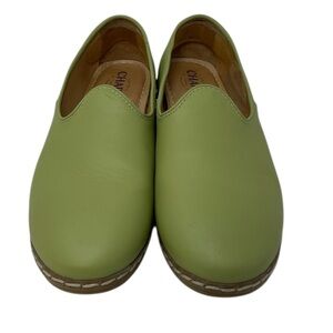 Charix Loafers Flats Green Slip-On Shoes Quality Leather Size 42